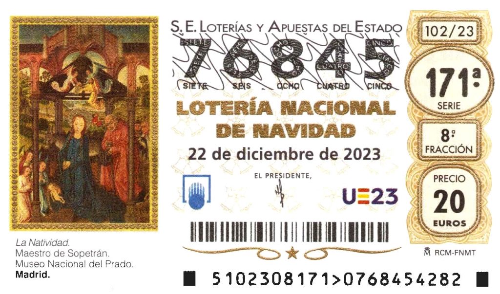 Número de Lotería de Navidad que juega La Asociación Antiguos Alumnos del Colegio Lecaroz